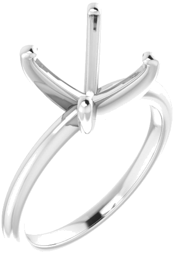 14K White  7.5 mm Square Solitaire Engagement Ring Mounting (1)