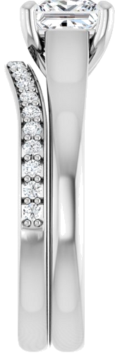 14K White 5.5 mm Square Solitaire Engagement Ring Mounting (9)