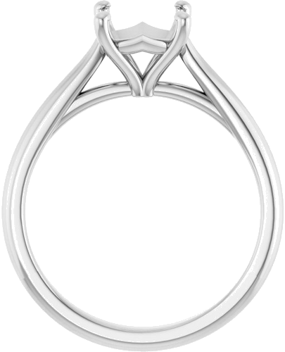 14K White 7 mm Cushion Solitaire Engagement Ring Mounting (2)