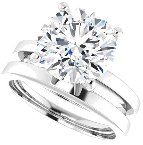 Sužadėtuvių Žiedas „Solitaire“ 417 Baltojo Aukso Round 10mm (10)