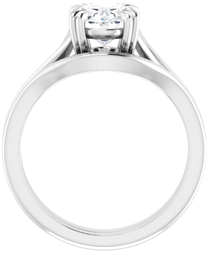 Sužadėtuvių Žiedas „Solitaire“ 585 Baltojo Aukso Oval 9mm x 7mm (7)