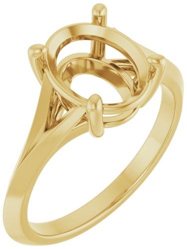 Sužadėtuvių Žiedas „Solitaire“ 585 Geltonojo Aukso Oval 10mm x 8mm (1)