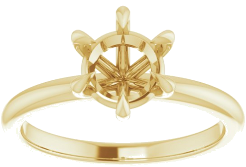 Sužadėtuvių Žiedas „Solitaire“ 585 Geltonojo Aukso Round 7mm (3)