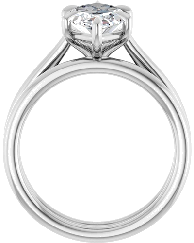Sužadėtuvių Žiedas „Claw-Pong“ 14k white gold Marquise 14mm x 7mm (7)