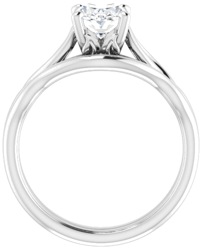Sužadėtuvių Žiedas „Solitaire Sculptural“ 10k white gold Oval 8mm x 6mm (7)
