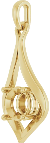 Pakabukas „Solitaire“ 14k yellow gold Round 6.5mm (2)