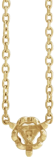 14K Yellow 4 mm Round Solitaire 18  Necklace Mounting (1)