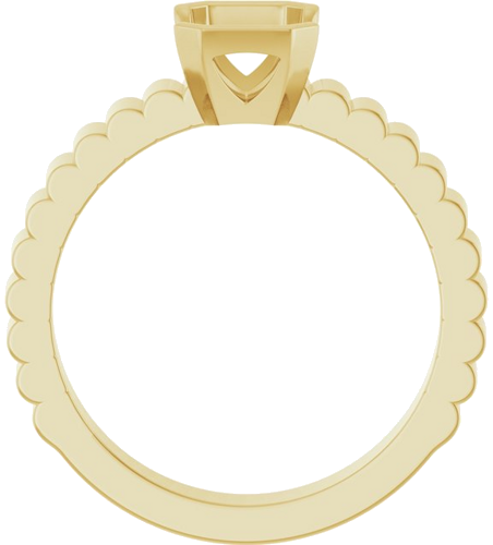 Sužadėtuvių Žiedas „Half-Bezel Solitaire“ 10k yellow gold Emerald 7mm x 5mm (2)