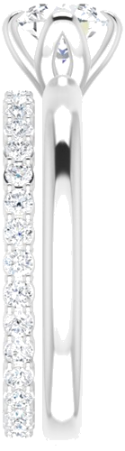 Sužadėtuvių Žiedas „Solitaire“ 14k white gold Round 6.5mm (9)