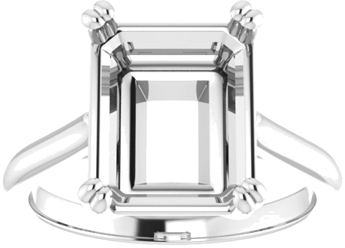 Sužadėtuvių Žiedas „Solitaire“ 950 Platinos Emerald 11mm x 9mm (3)