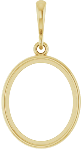 Pakabukas „Bezel-Set Cabochon“ 14k yellow gold Oval 12mm x 10mm (1)