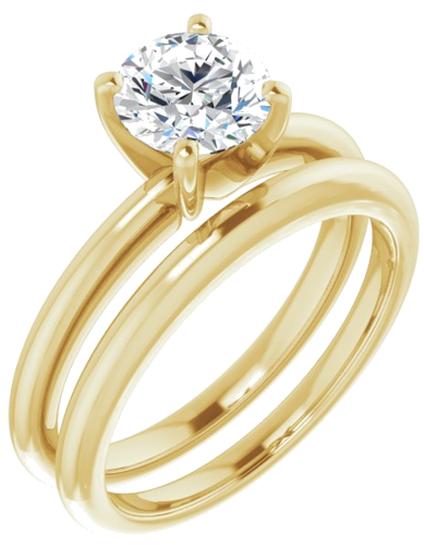 18K Yellow  6.5 mm Round Solitaire Engagement Ring Mounting (6)