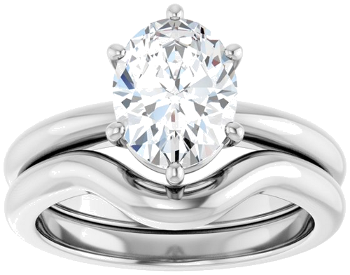 Sužadėtuvių Žiedas 14k white gold Oval 9mm x 7mm (8)