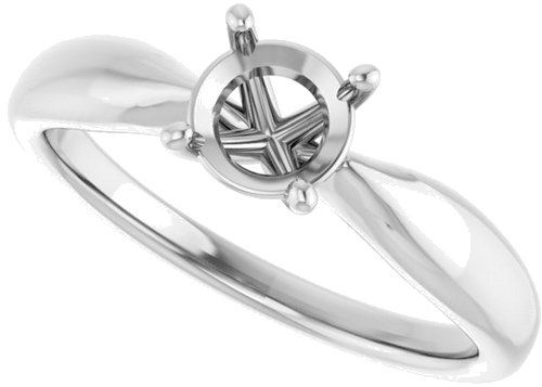 14K White  5.8 mm Round Solitaire Engagement Ring Mounting (5)