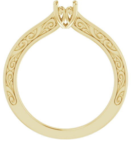 Sužadėtuvių Žiedas „Solitaire“ 14k yellow gold Round 4.4mm (2)