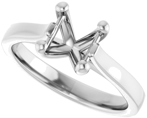 Sužadėtuvių Žiedas 14k white gold Square 5.5mm (5)