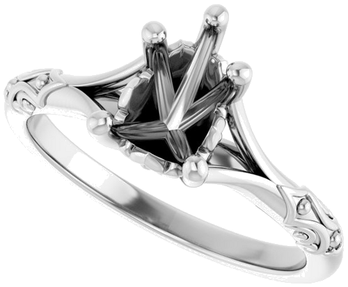 Sužadėtuvių Žiedas „Solitaire Sculptural“ 10k white gold Pear 8mm x 6mm (5)