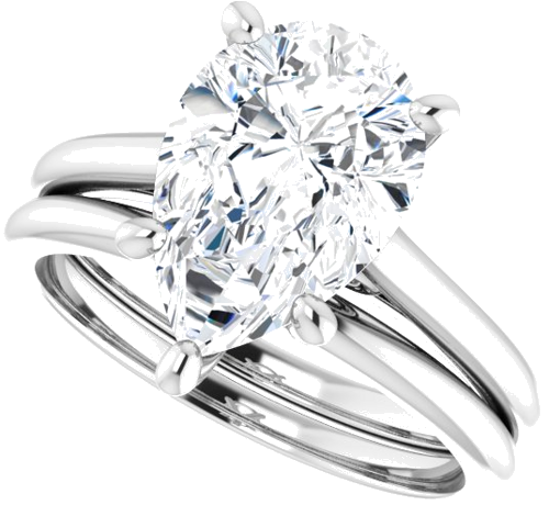 Sužadėtuvių Žiedas „Infinity-Inspired“ 585 Baltojo Aukso Pear Shape 12mm x 8mm (10)