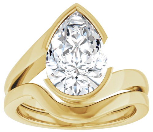 Sužadėtuvių Žiedas „Half-Bezel Solitaire“ 14k yellow gold Pear 12mm x 8mm (8)