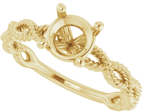 Sužadėtuvių Žiedas „Solitaire Infinity-Inspired“ 14k yellow gold Round 6.5mm (5)