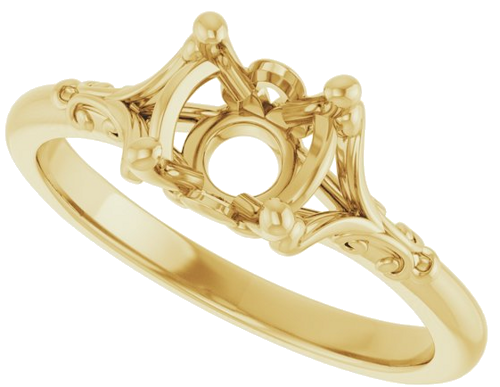 Sužadėtuvių Žiedas „Solitaire“ 14k yellow gold Round 6.5mm (5)