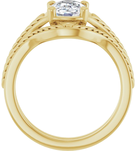 Sužadėtuvių Žiedas „Solitaire“ 14k yellow gold Elongated Cushion 8mm x 6mm (7)