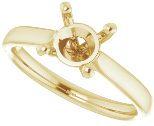 Sužadėtuvių Žiedas 18k yellow gold Round 7mm (5)