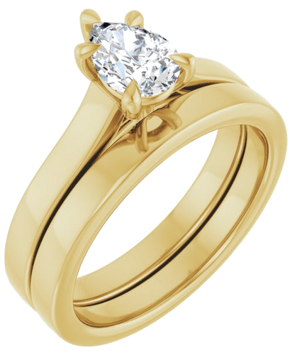 Sužadėtuvių Žiedas „Claw-Prong“ 14k yellow gold Pear 7mm x 5mm (6)