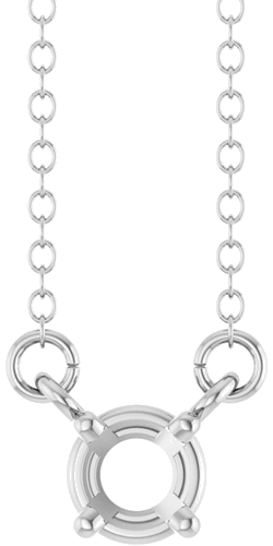 Pakabukas „Solitaire“ 14k white gold Round 4mm (1)