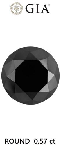 0.57 carat Fancy Black-VVS2 Excellent cut Natūralus Round Deimantas (1)