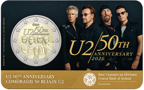 2026 Ireland 50th Anniversary of U2 2 Euro Coin (2)