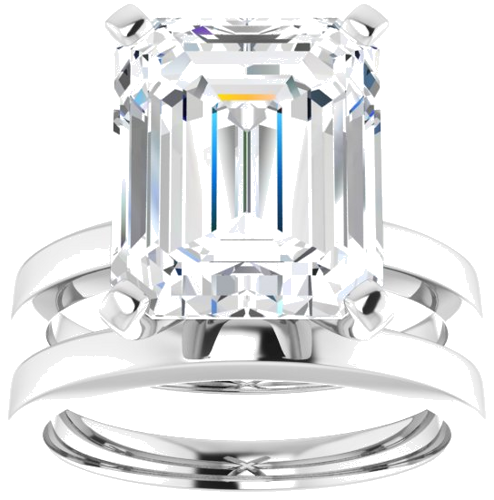 Sterling Silver 12x10 mm Emerald Solitaire Engagement Ring Mounting (8)