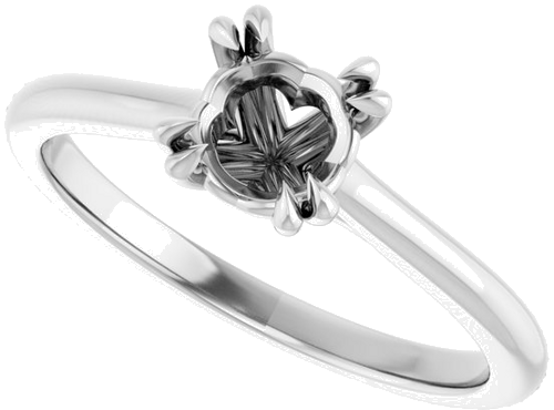Sužadėtuvių Žiedas „Double Claw-Prong“ 14k white gold Round 5.8mm (5)