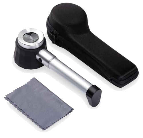 Rokas palielināmais stikls ar LED apgaismojumu un mērījumu skalu 10x (1)