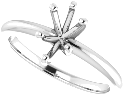 14K White  8x5 mm Pear Solitaire Engagement Ring Mounting (5)