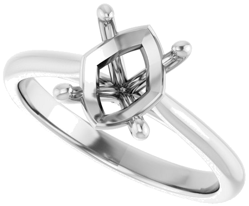 Sužadėtuvių Žiedas „Solitaire“ 10k white gold Oval 9mm x 7mm (5)