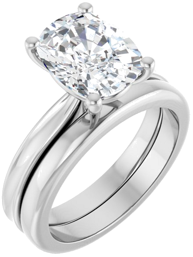 Sužadėtuvių Žiedas 14k white gold Elongated Cushion 10mm x 8mm (6)