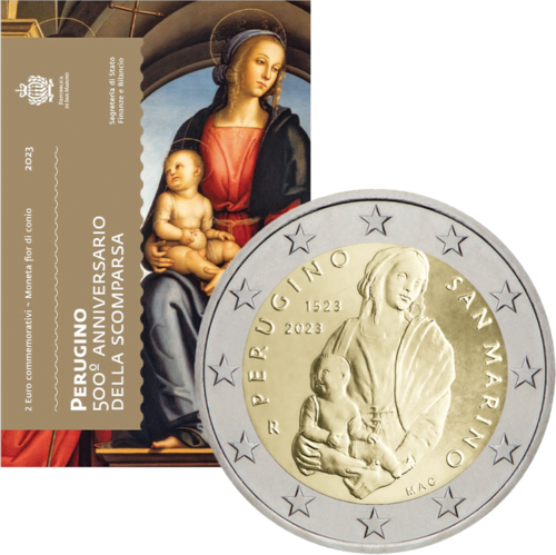 2023 San Marino Perugino 2 euro BU coin on card (6)
