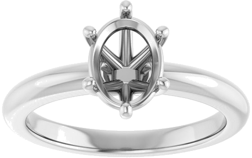 Sužadėtuvių Žiedas 14k white gold Oval 8mm x 6mm (3)