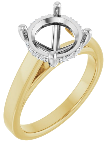 Sužadėtuvių Žiedas „Hidden Halo-Style“ 14k yellow/white gold Round 9.4mm (1)