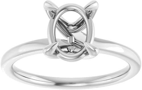 Sužadėtuvių Žiedas 14k white gold Oval 9mm x 7mm (3)