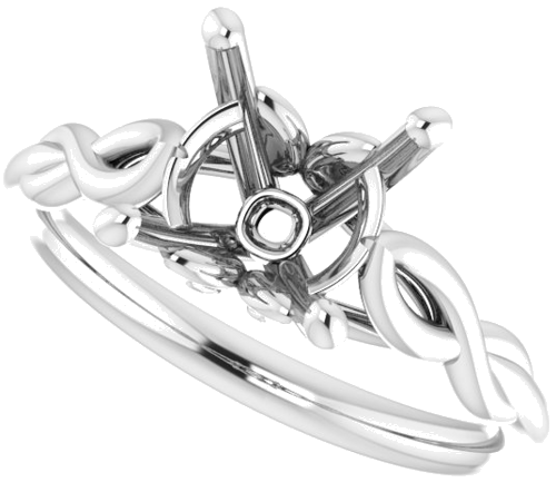 Sužadėtuvių Žiedas „Solitaire“ 585 Baltojo Aukso Round 8.8mm (5)