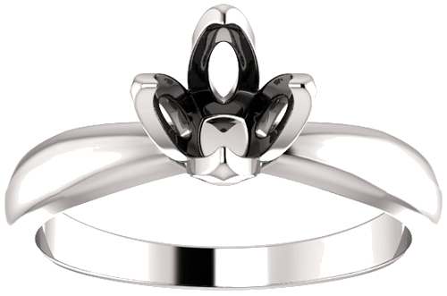 Sužadėtuvių Žiedas „4-Prong Tulipset® Solitaire“ 585 Baltojo Aukso Round 6.3mm x 6.6mm (3)