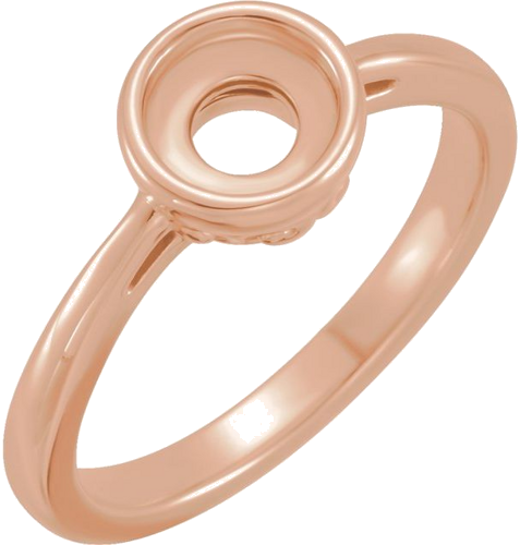 14K Rose 6.5 mm Round Rose-Cut Engagement Ring Mounting (1)