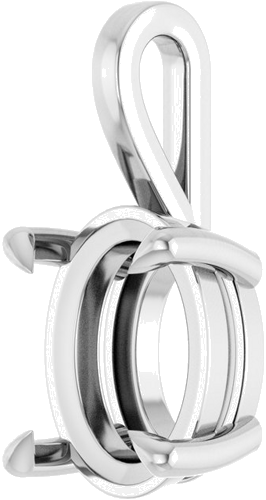 Pakabukas „Solitaire“ 14k white gold Oval 9mm x 7mm (2)