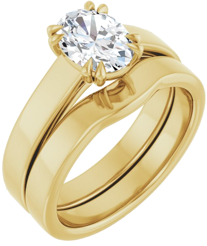 14K Yellow 8x6 mm Oval Engagement Ring Mounting (6)