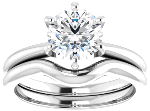 14K White  7 mm Round Solitaire Engagement Ring Mounting (8)