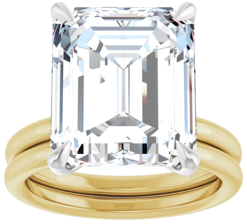 Sužadėtuvių Žiedas „Claw-Prong Solitaire“ 14k yellow/white gold Emerald 13mm x 11mm (8)