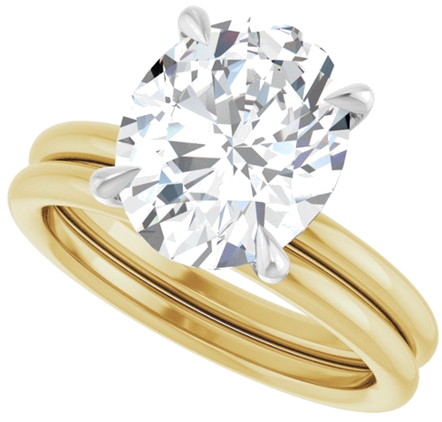 Sužadėtuvių Žiedas „Claw-Prong Solitaire“ 14k yellow/white gold Oval 11mm x 9mm (10)