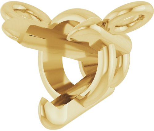 Pakabukas „Round 3-Prong Claw“ 585 Geltonojo Aukso Round 4mm (2)